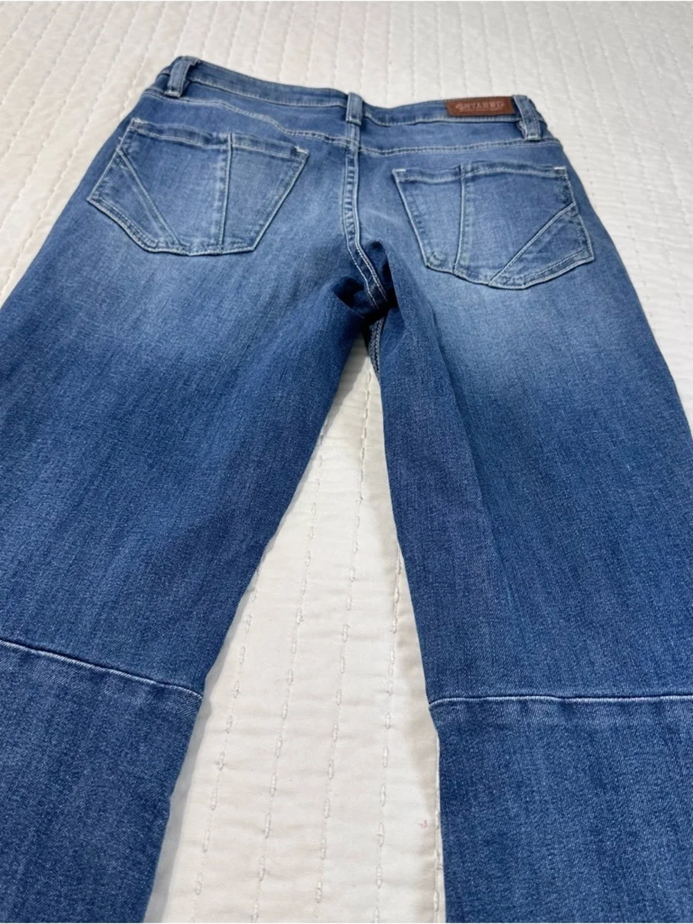 Shyanne Medium Wash Blue Flare Ripped Style Jeans Stretchy Comfortable W28X36L - Picture 16 of 16